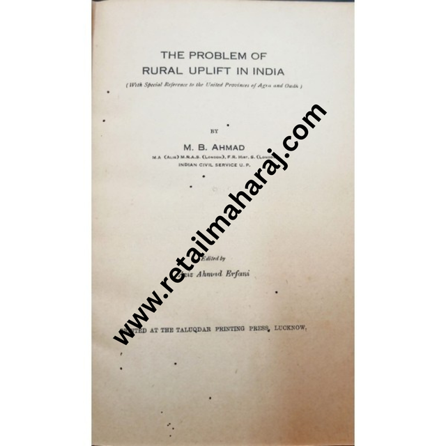 The Problem Of Rural Uplift In india 1st edition - Retail Maharaj