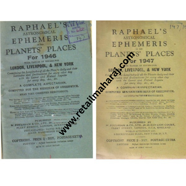 raphaels astronomical ephemeris in the planets places (46 to 55) - Retail Maharaj