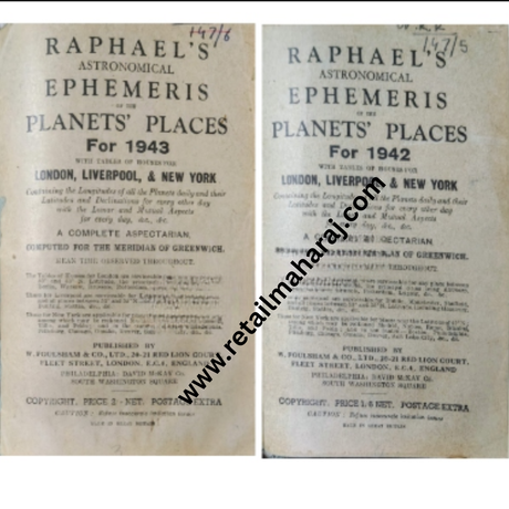 raphaels astronomical ephemeris of the planets places for 10 years - Retail Maharaj