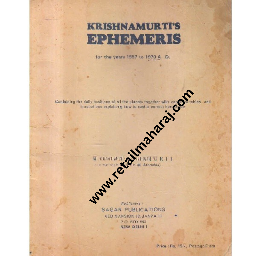 krishnamurtis ephemeris for the years 1957 to 1970 a d 1st edition - Retail Maharaj