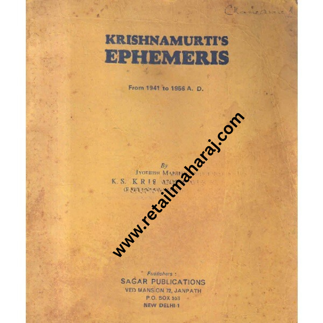krishnamurtis ephemeris from 1941 to 1956 a d 1st edition - Retail Maharaj