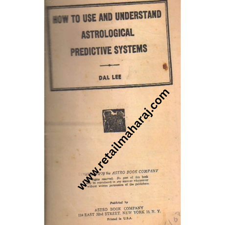 how to use and understand astrological predictive systems 1st edition - Retail Maharaj