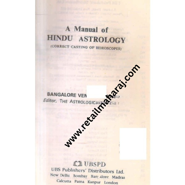 a manual of hindu astrology - Retail Maharaj