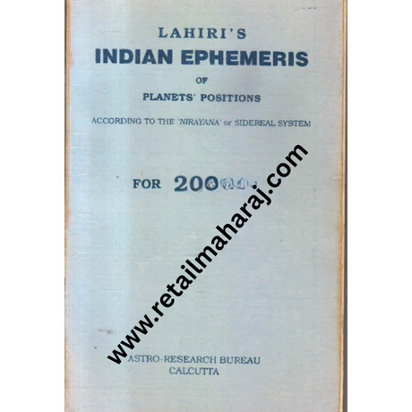 Indian ephemeris of planets positions according to the nirayana or sidereal system for 2001 A D - Retail Maharaj