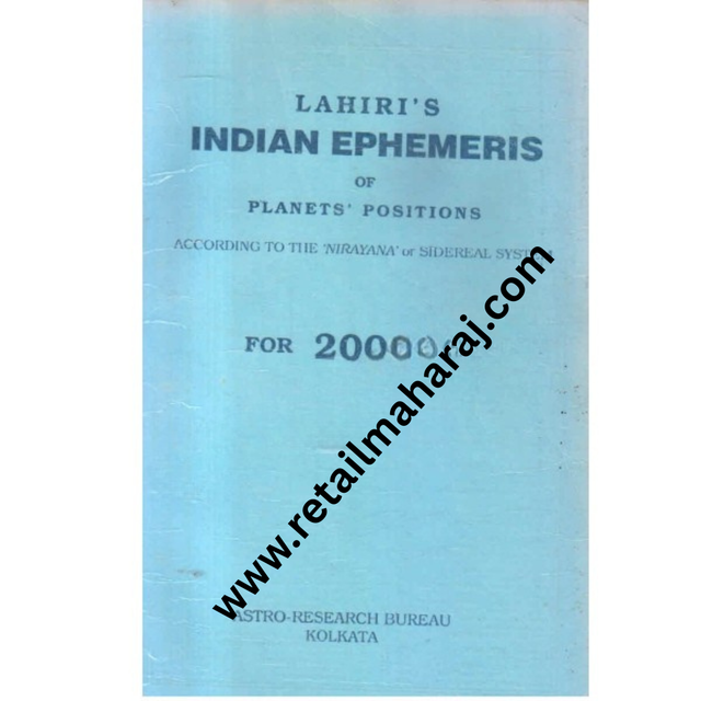 Indian ephemeris of planets according to the nirayana or sidereal system for 2008 A D - Retail Maharaj