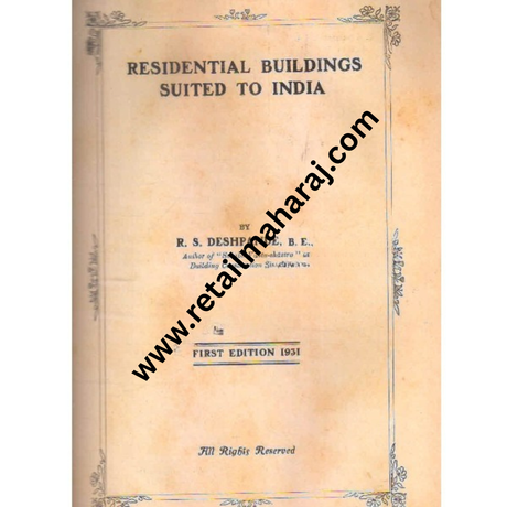 residential buldings suited to india 1st edition - Retail Maharaj