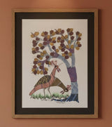 Authentic Gond Painting – Pair of Birds Under the Tree of Life Folk Art (11 × 15 Inch)