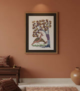Authentic Gond Painting – Pair of Birds Under the Tree of Life Folk Art (11 × 15 Inch)
