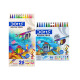 Doms Water-Based Brush Pens Colour Set 14 and 26 Shades with Silver and Gold - Retail Maharaj