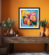 Radiant Bloom – Handcrafted Acrylic Canvas Painting by Rakhi Mukherjee (14 × 14 Inch)