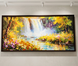 Cascade of Light in Blooming Silence – Digital Artwork by Debashis Sen (48 × 24 Inch)c