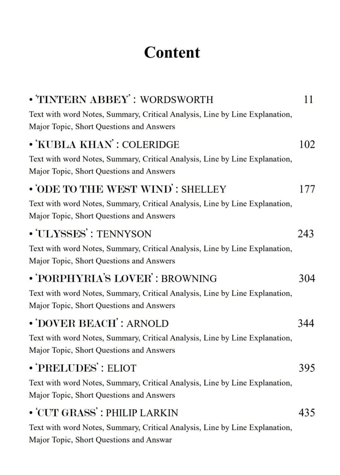 English Poetry - II [Romantic & Modern] Semester- V DSC-10 (English Version) - Retail Maharaj
