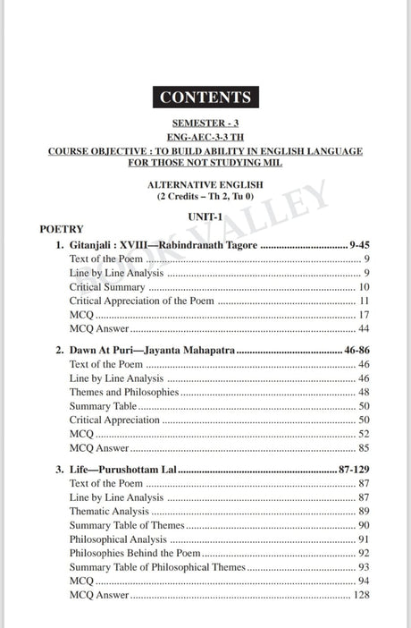 AEC Alternative English Semester-III (English Version) C.U - Retail Maharaj