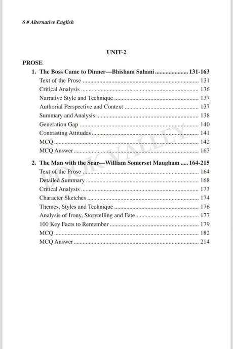 AEC Alternative English Semester-III (English Version) C.U - Retail Maharaj