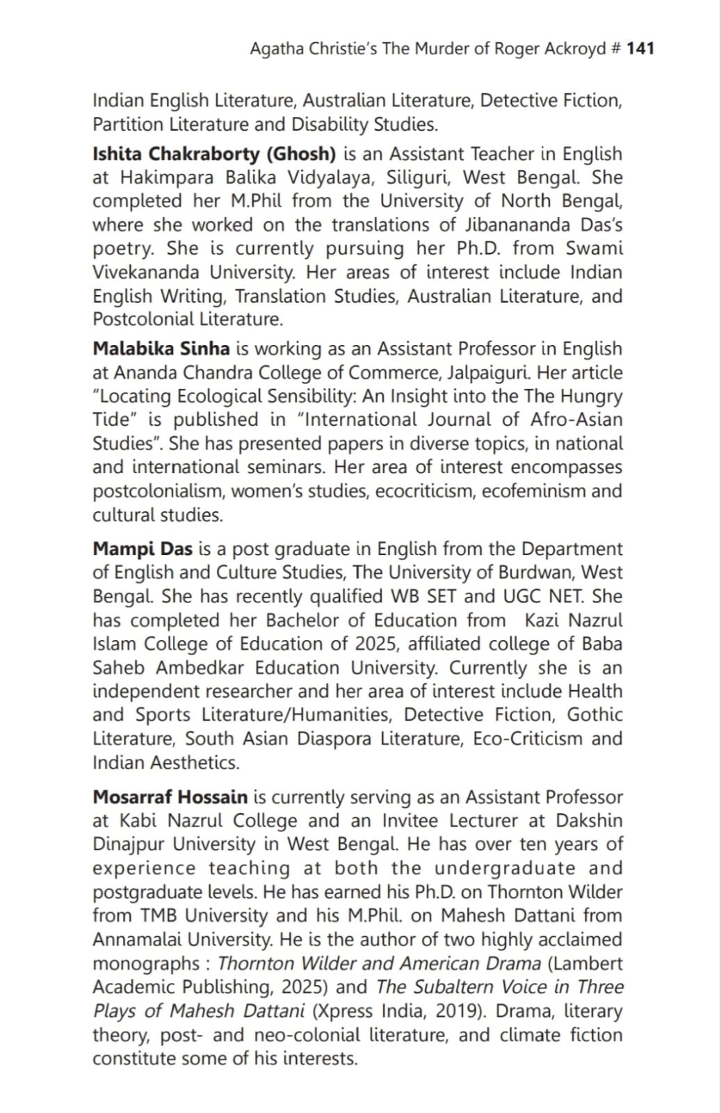 The Murder of Roger Ackroyd: Clues, Critics and Critical Analysis  (English Version) - Retail Maharaj