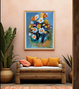 Wild Bloom Symphony – Original Acrylic Canvas Painting by Rakhi Mukherjee (14 × 16 Inch)