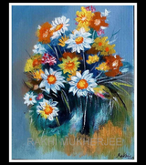 Wild Bloom Symphony – Original Acrylic Canvas Painting by Rakhi Mukherjee (14 × 16 Inch)
