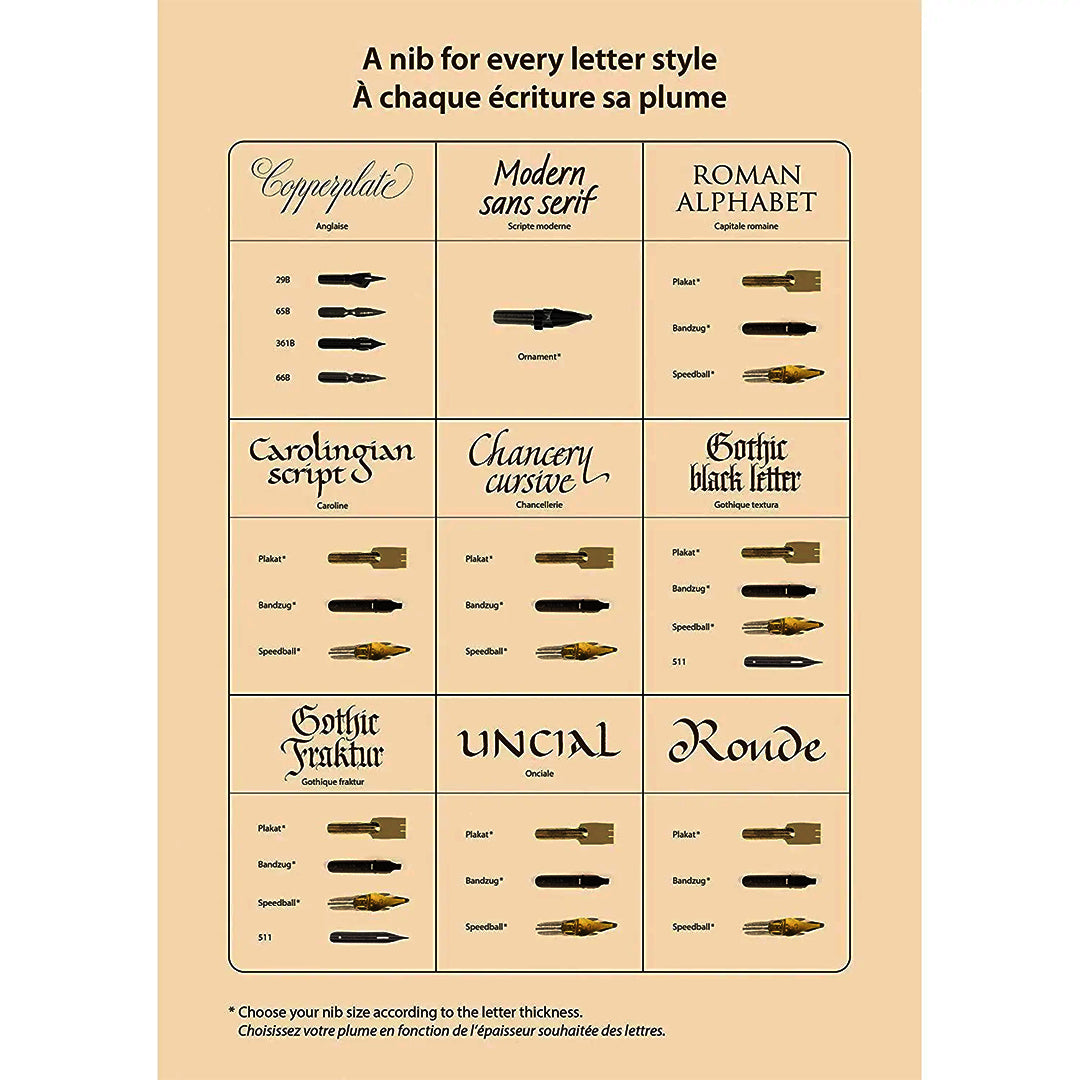 Brause Calligraphy Steel Nibs Pack of 3 Assorted Styles - Retail Maharaj