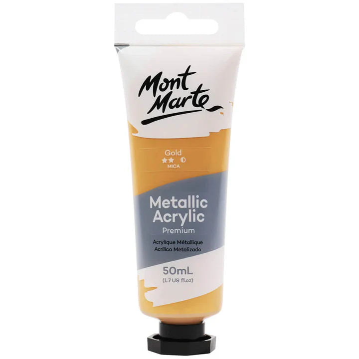 Monte Marte Metallic Acrylic Paint Premium 50ml Tube (Bronze) - Retail Maharaj