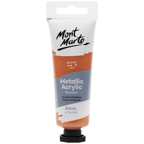 Monte Marte Metallic Acrylic Paint Premium 50ml Tube (Bronze) - Retail Maharaj
