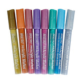 Brustro Acrylic DIY Marker Set of 8 Metallic Shades with 2mm Bullet Tip for Art Craft and Multi Surface Use - Retail Maharaj