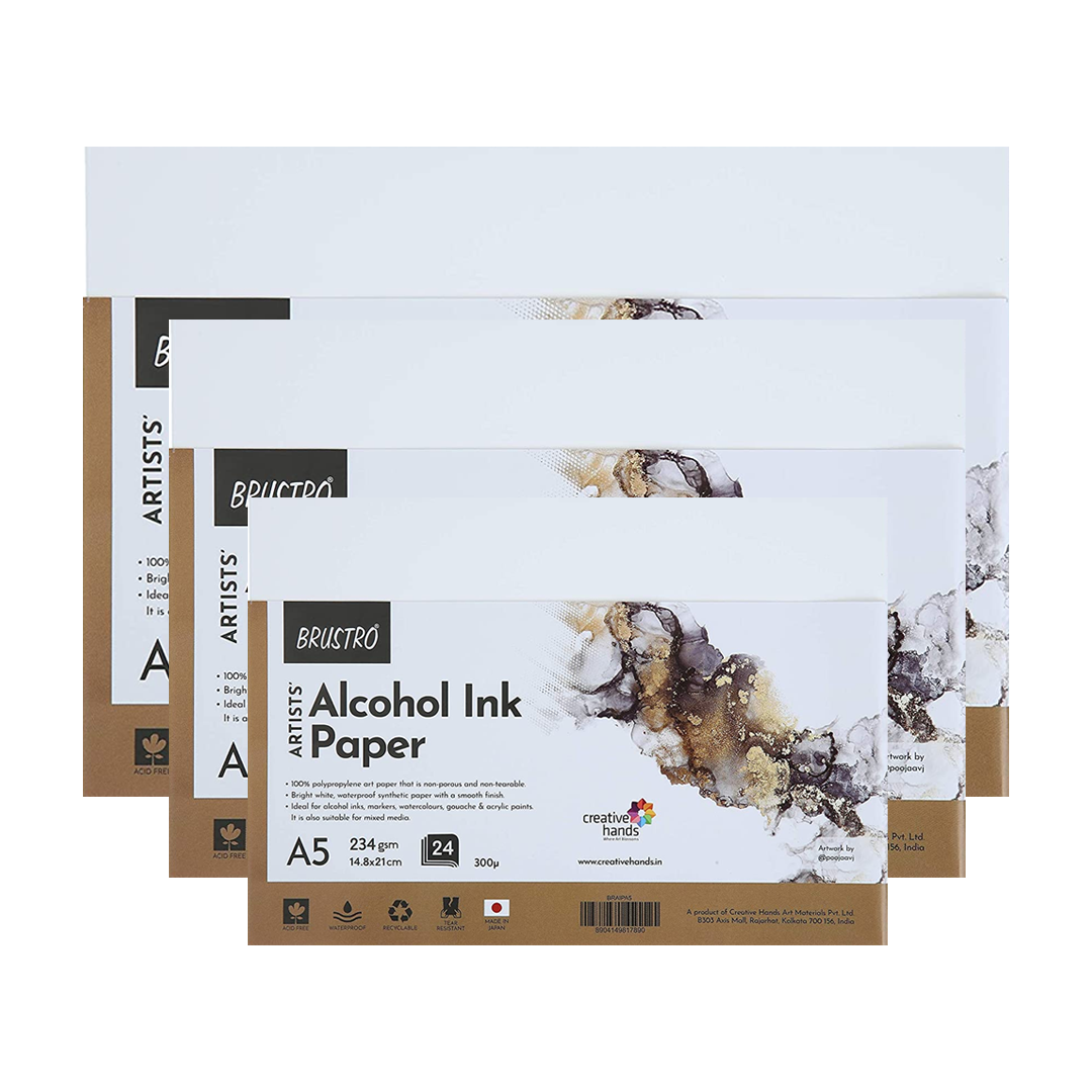 Brustro Artists Alcohol Ink Paper 234 GSM / 300 Micron – A5, A4 & A3 - Retail Maharaj