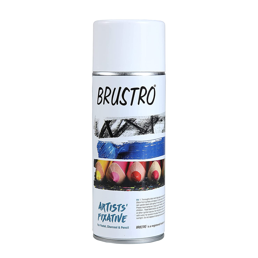 Brustro Artists’ Transparent Fixative Spray for Pastels, Charcoal & Pencil – 400 ml - Retail Maharaj