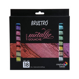 Brustro Artists’ Metallic Gouache Set of 18 x 12 ml - Retail Maharaj