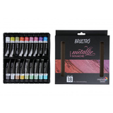 Brustro Artists’ Metallic Gouache Set of 18x12ml - Retail Maharaj