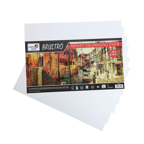 Brustro Artists Oil Painting Paper 300 GSM Acid Free Archival Sheets - Retail Maharaj