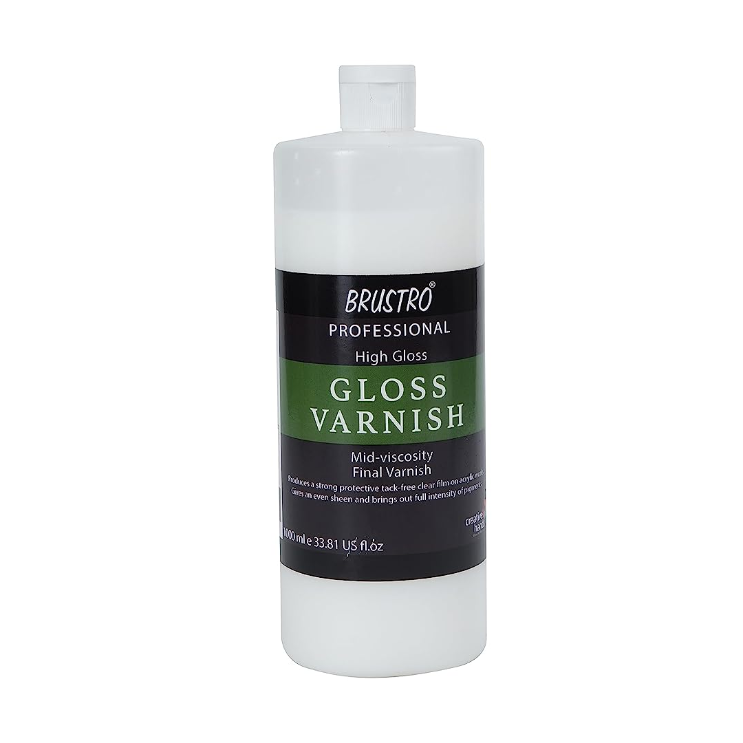Brustro High Gloss Varnish 1000ml – Acrylic Painting White Finish - Retail Maharaj
