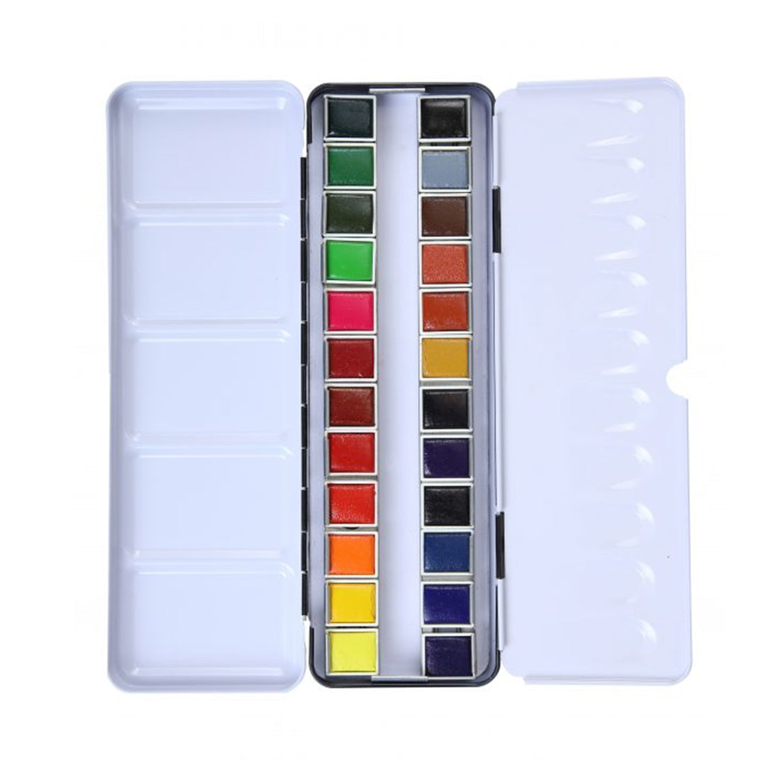 Brustro Professional Artists’ Watercolour 24 half Pan Set - Retail Maharaj