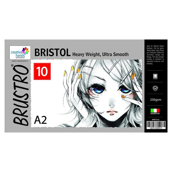 Brustro Bristol Ultra Smooth Paper 250 GSM Archival Illustration Sheets - Retail Maharaj