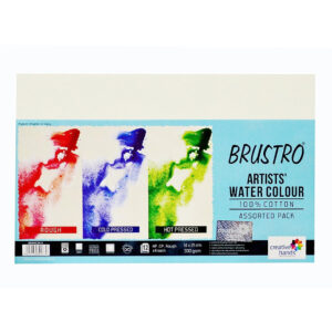 Brustro Watercolour Paper 300 GSM 100 Percent Cotton Assorted Press 14 x 21 cm - Retail Maharaj