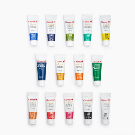 Camel Artist Acrylic Colour Set 12 Shades 40ml Each - Retail Maharaj
