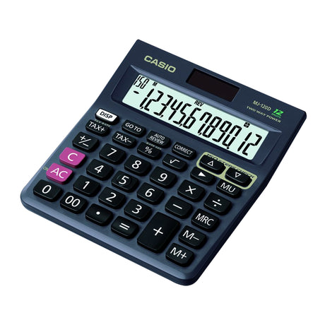 Casio MJ 120D Desktop Calculator with Tax Keys Dual Power - Retail Maharaj