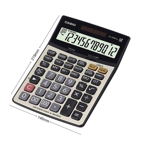 CASIO Desktop Calculator DJ-220D Plus with Metallic Faceplate & Bigger Screen - Retail Maharaj