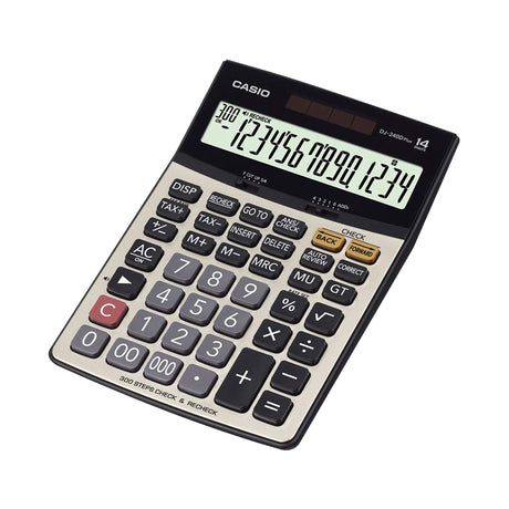 Casio DJ 240D Plus Heavy Duty Desktop Calculator with Metallic Faceplate and Large Display - Retail Maharaj