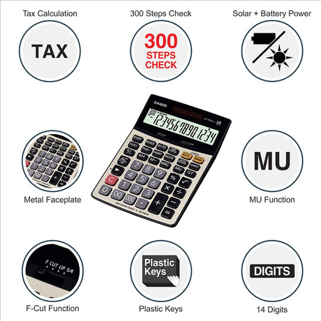 Casio DJ 240D Plus Heavy Duty Desktop Calculator with Metallic Faceplate and Large Display - Retail Maharaj