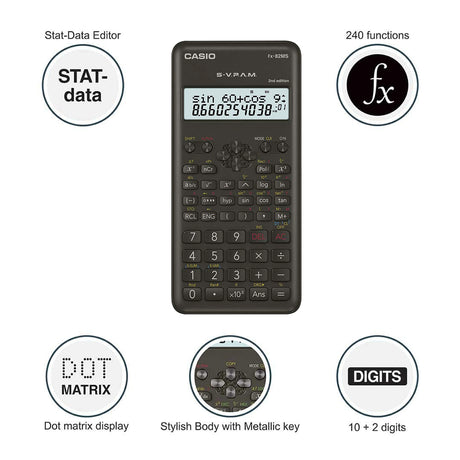 Casio FX 82MS 2nd Edition Scientific Calculator with 2-Line Display - Retail Maharaj