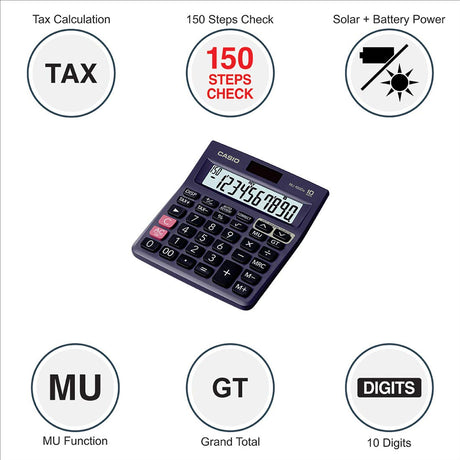Casio MJ 100Da Desktop Calculator with Tax Function and Large Display - Retail Maharaj