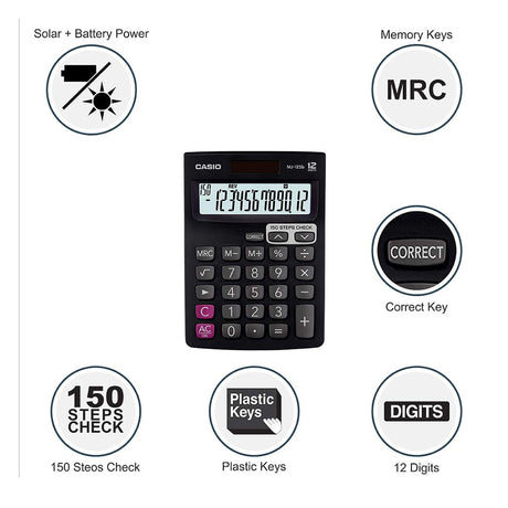 CASIO Desktop Calculator MJ-12SB - Retail Maharaj