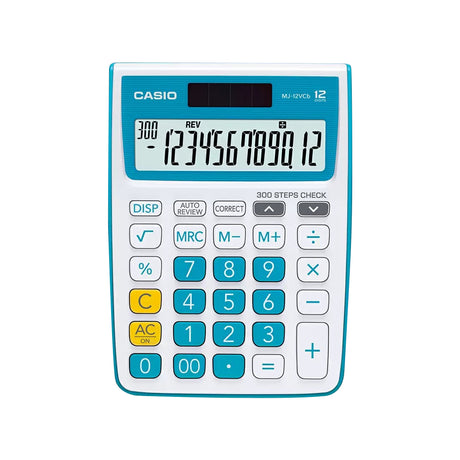 Casio MJ 12VCB Colorful Desktop Calculator with Check and Correct Function - Retail Maharaj
