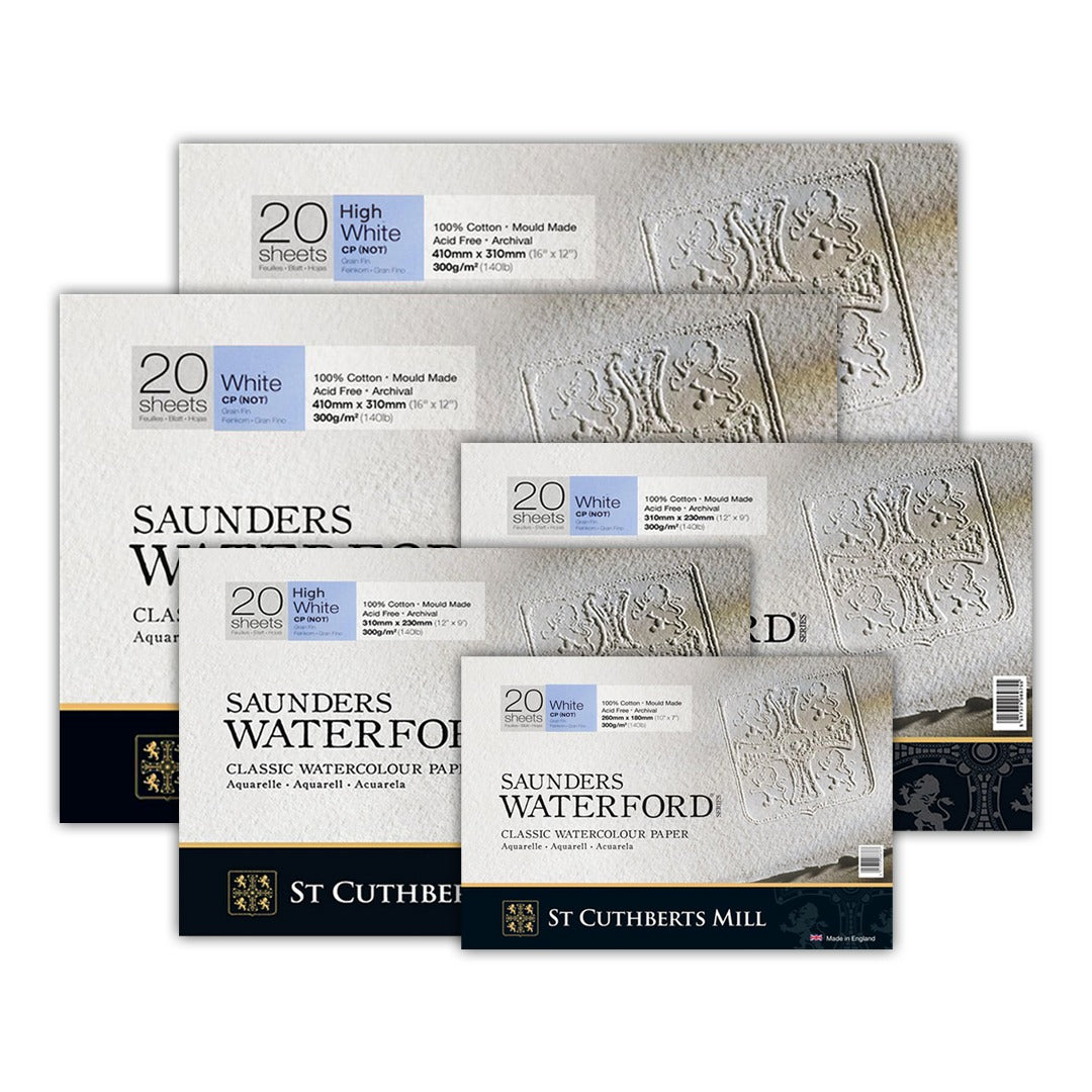 Saunders Waterford Cold Pressed Watercolour Paper Pad 300 GSM – 100% Cotton (Open Stock) - Retail Maharaj