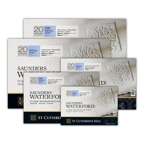 Saunders Waterford Cold Pressed Watercolour Paper Pad 300 GSM – 100% Cotton (Open Stock) - Retail Maharaj