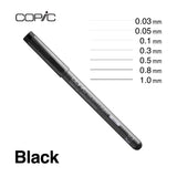 Copic Multiliner Black Pigment Ink Fineliner Pen for Illustration and Technical Drawing - Retail Maharaj