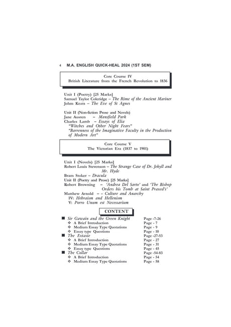 MA English Quick-Heal 2024, Semester-1, C.U (English Version) - Retail Maharaj