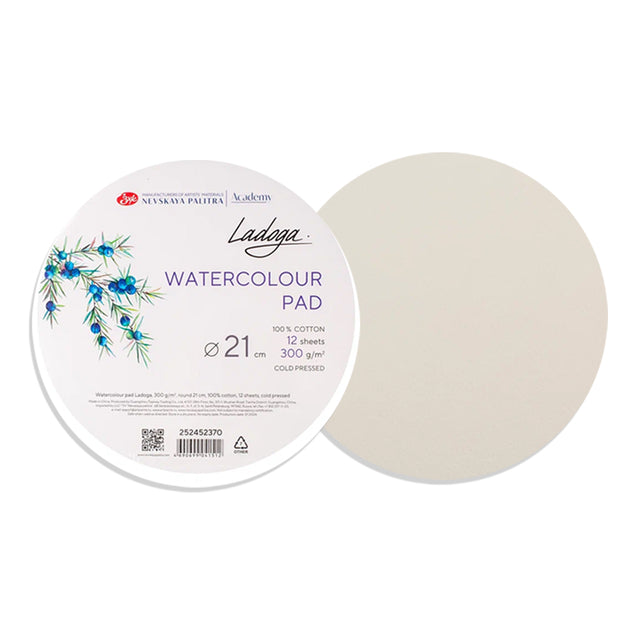 Ladoga Cold Press Watercolor Round Paper Pads 100% Cotton, - Retail Maharaj