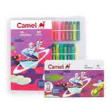 Camel Oil Pastels Set of 12 & Set of 50 – Assorted Shades with Scraping Tool for Professional Drawing & Art Creations - Retail Maharaj