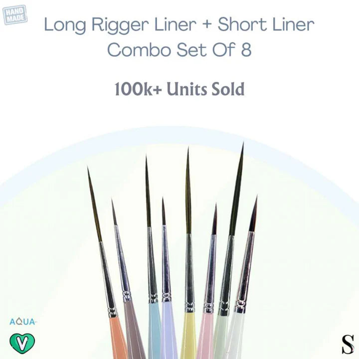 Retail Maharaj Kolinsky Synthetic Liner Brush Combo Set 8 - Retail Maharaj
